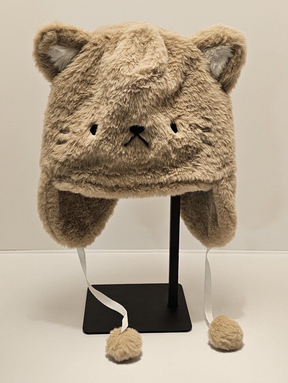 Fuzzy Cat Winter Hat with Ear Flaps